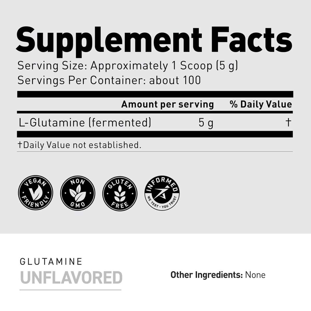 Kaged L-Glutamine Poudre 500g avec des ingrédients végétaux