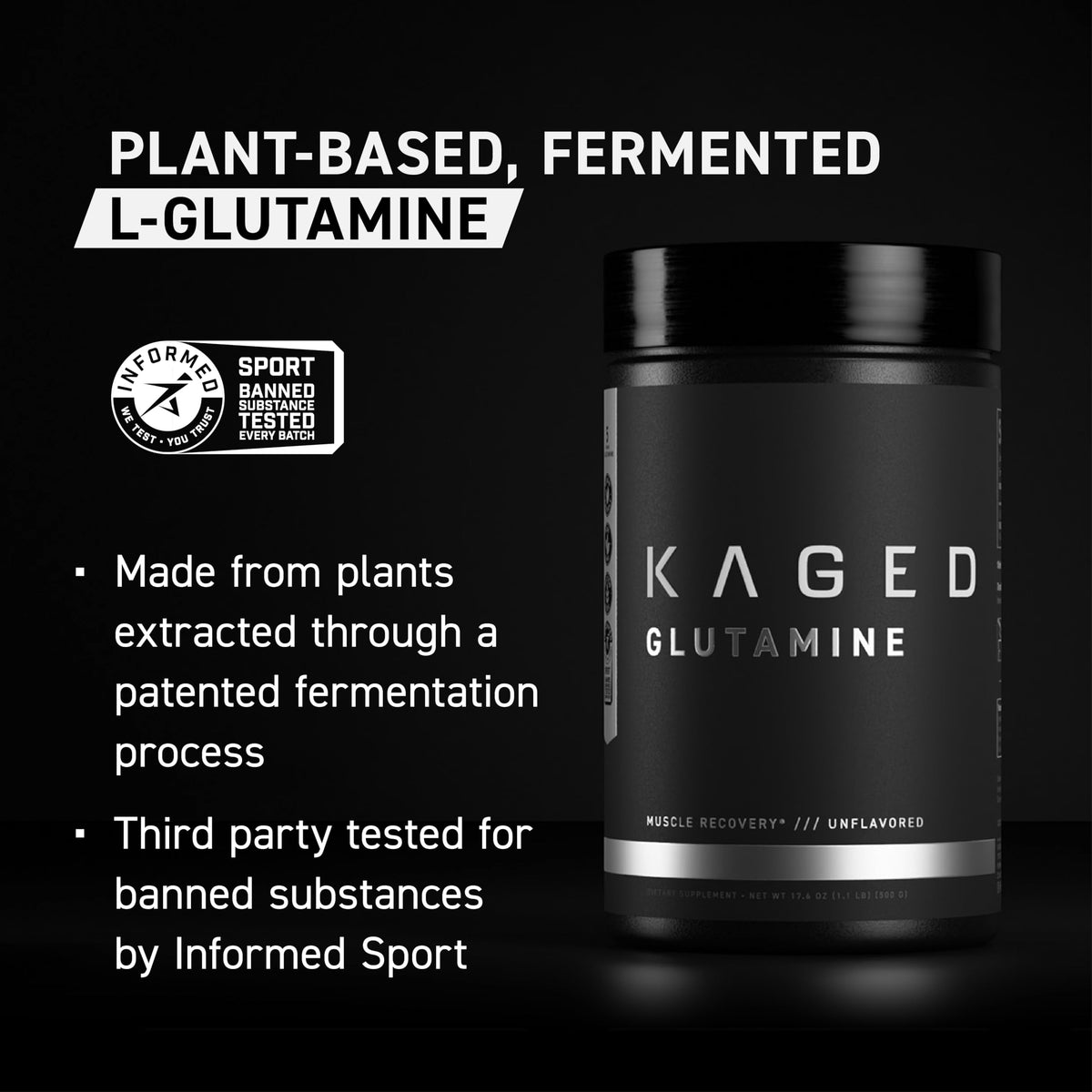 Kaged L-Glutamine Poudre 500g emballage