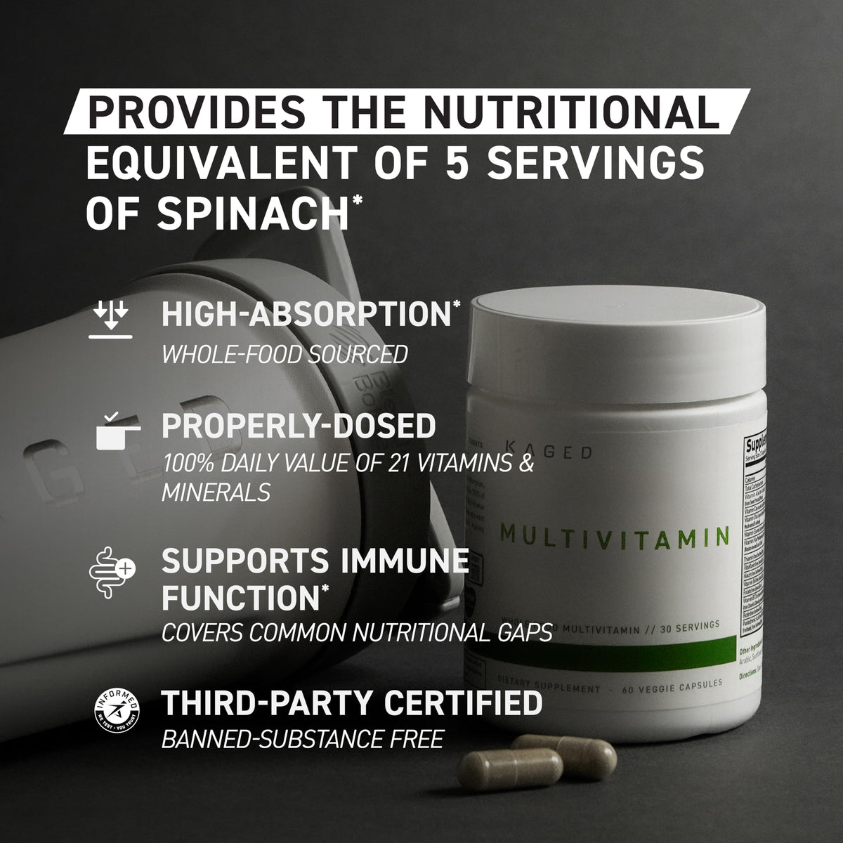 Kaged Multivitamin avec fruits et légumes bio