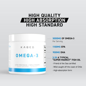 Kaged Omega 3 Huile de Poisson 3000mg gélule ouverte