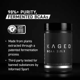 Kaged Poudre BCAA Végane 490g emballage et dimensions