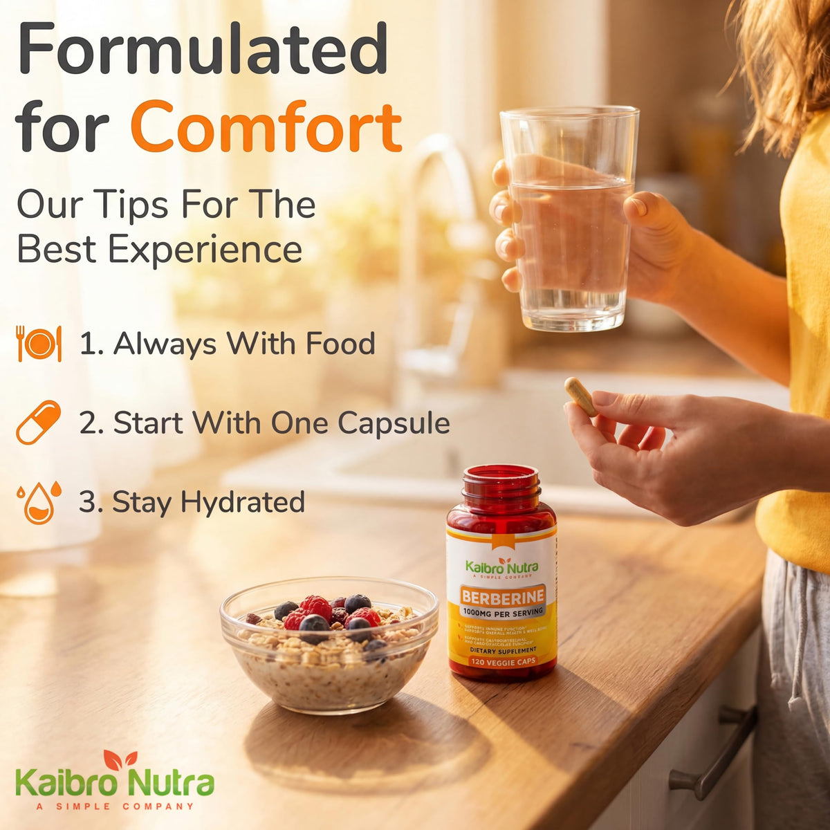 Kaibro Nutra Complément Alimentaire Berbérine HCL 1000mg, vue arrière