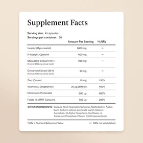 kailea Complexe Inositol 8-en-1 120 capsules avec étiquette visible