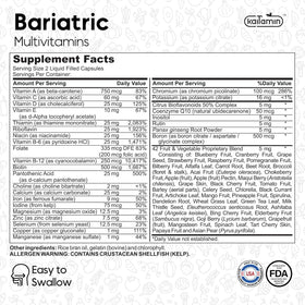 Kaitamin Multivitamines Bariatriques avec fer 45mg détail de l'étiquette