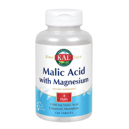 KAL Acide Malique avec Magnésium 120 comprimés vue de face