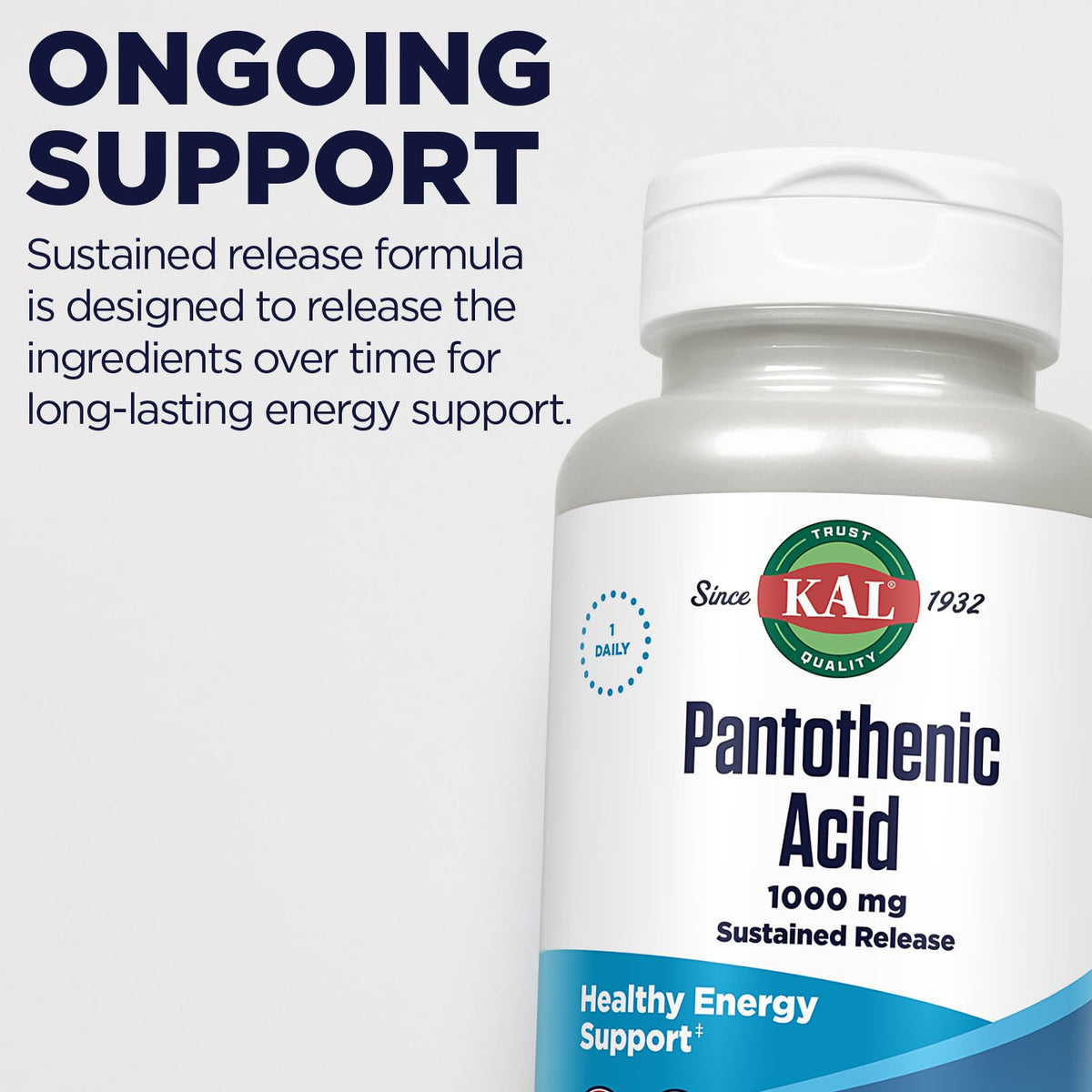 KAL Acide Pantothénique 1000mg complément alimentaire sur une table