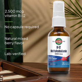 KAL ActivSpray Methylcobalamine B12 2500 mcg avec fruits rouges