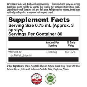 KAL ActivSpray Methylcobalamine B12 2500 mcg flacon côté
