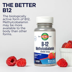 KAL B12 Methylcobalamine 5000 mcg micro-tablets in hand