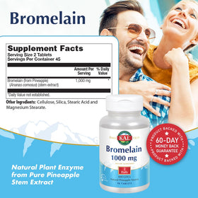 KAL Bromélaïne 1000 mg 90 comprimés vue de côté