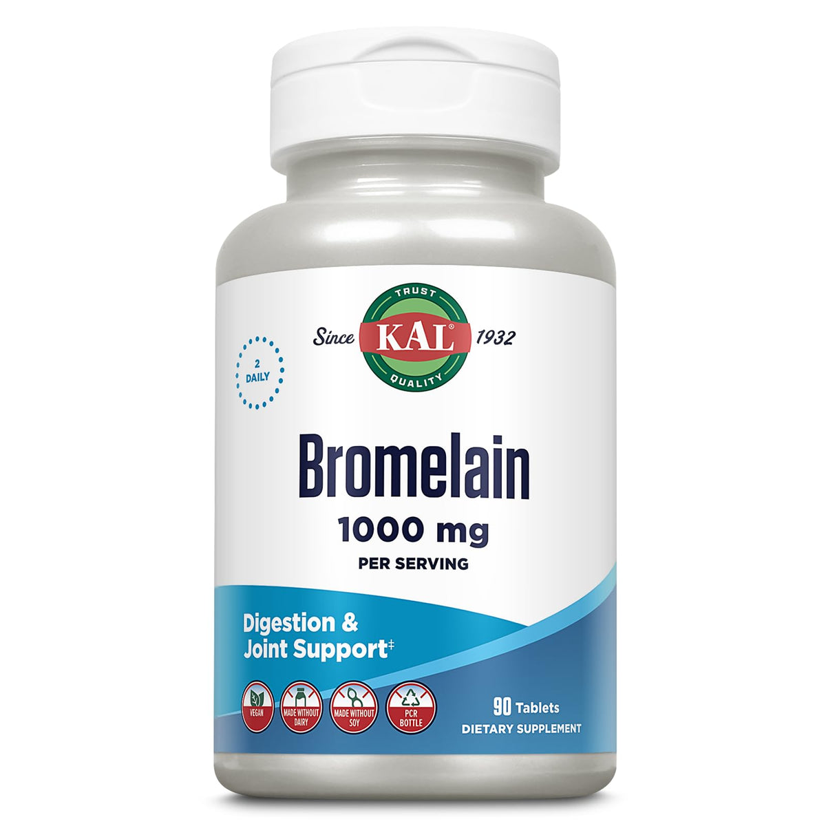 KAL Bromélaïne 1000 mg 90 comprimés vue de face