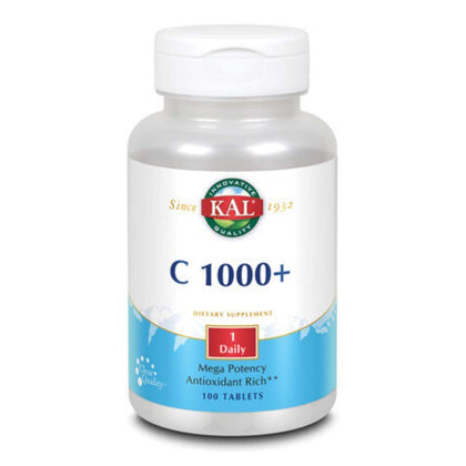KAL C-1000 Plus complément alimentaire 1000 mg, boîte de 100 comprimés, vue de face
