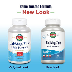 KAL Cal/Mag/Zinc comprimés 1000 mg calcium 400 mg magnésium 15 mg zinc côté