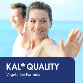 KAL Cal/Mag/Zinc flacon ouvert avec quelques comprimés à l'extérieur