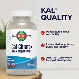 KAL Calcium Citrate 60 comprimés, vue latérale