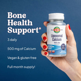 KAL Calcium Liposomal 500 mg 90 VegCaps avec un verre d'eau