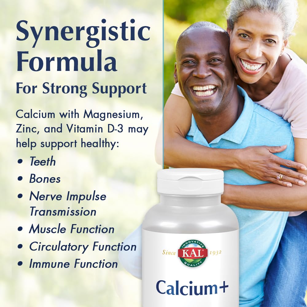 KAL Calcium Plus Softgels 1000 mg, vue de côté de la bouteille