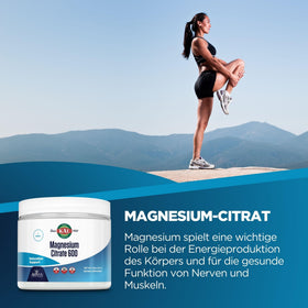 KAL Citrate de Magnésium 600 mg Poudre Instantanée 281 g avec cuillère