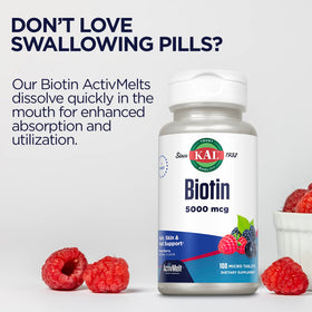 KAL Complément Alimentaire Biotine 5000 Mcg Prise Quotidienne