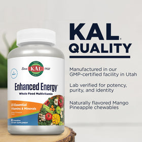 KAL Complément Alimentaire Multivitaminé 60 comprimés à mâcher sur une table