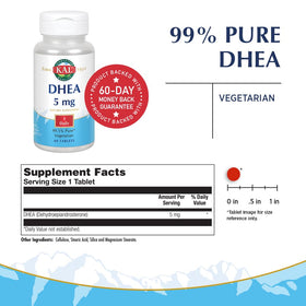 KAL DHEA 5mg 60 comprimés vue arrière