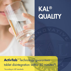KAL DHEA 5mg comprimés avec un verre d'eau