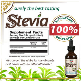 KAL Extrait Liquide de Stévia 60 ml sur une table avec des ingrédients