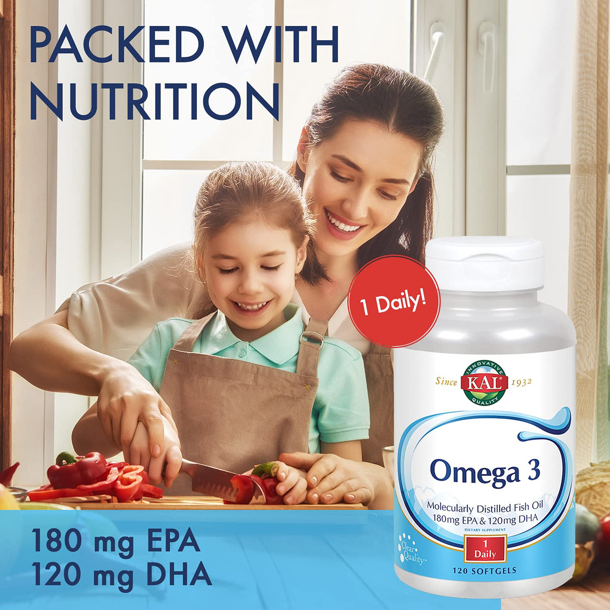 KAL Huile de Poisson 1280 mg Omega 3 gélules close-up