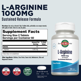 KAL L-arginine 1000 mg comprimés, vue de côté