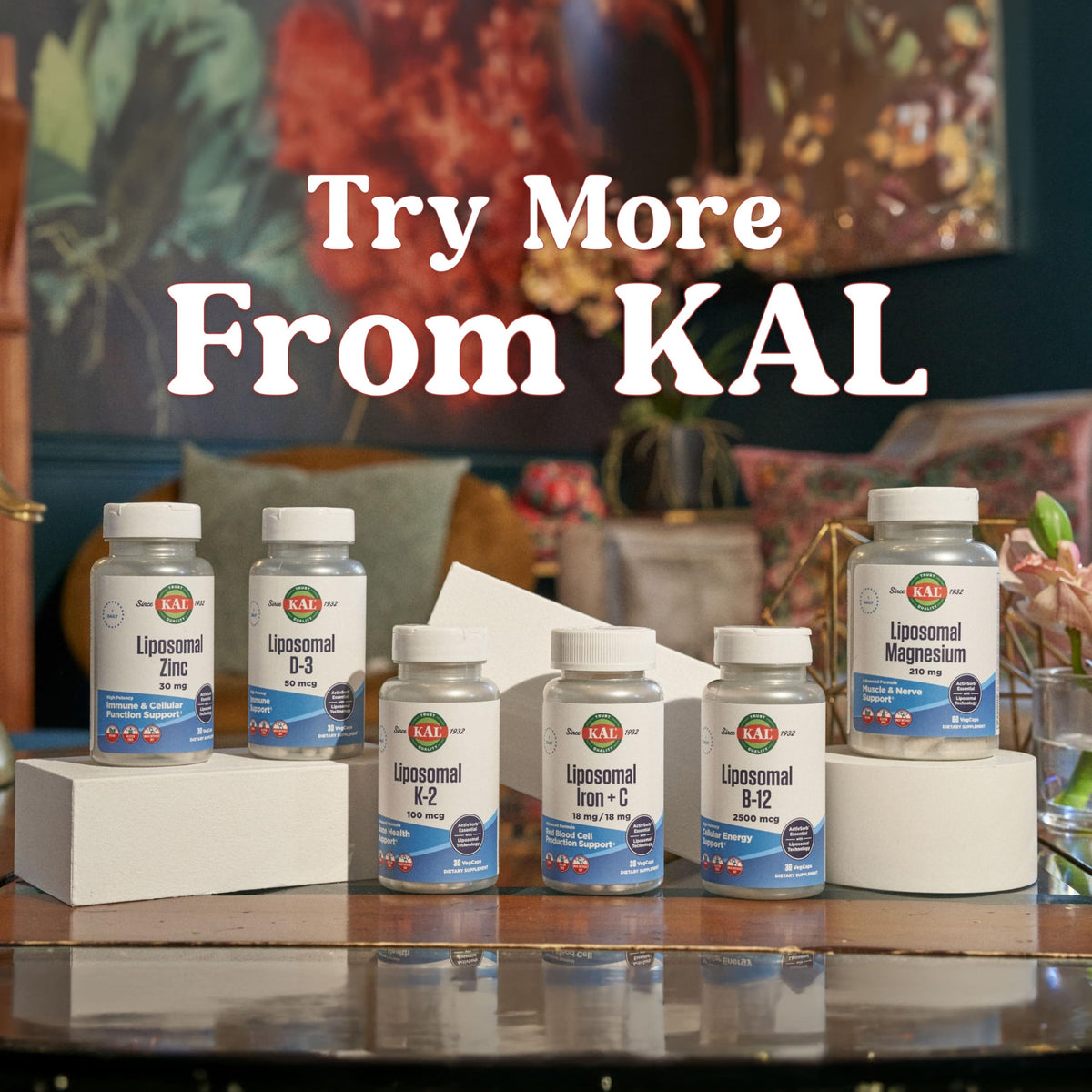 KAL Liposomal Magnésium Oxyde 210 mg capsules lifestyle scene