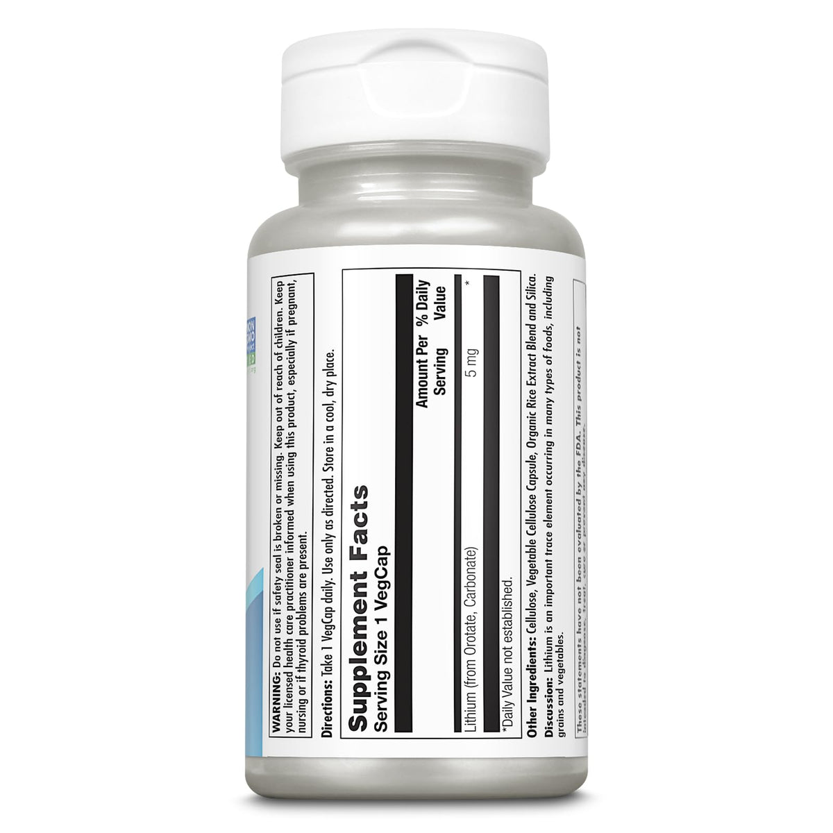 KAL Lithium Orotate 5 mg gélules végétales arrière