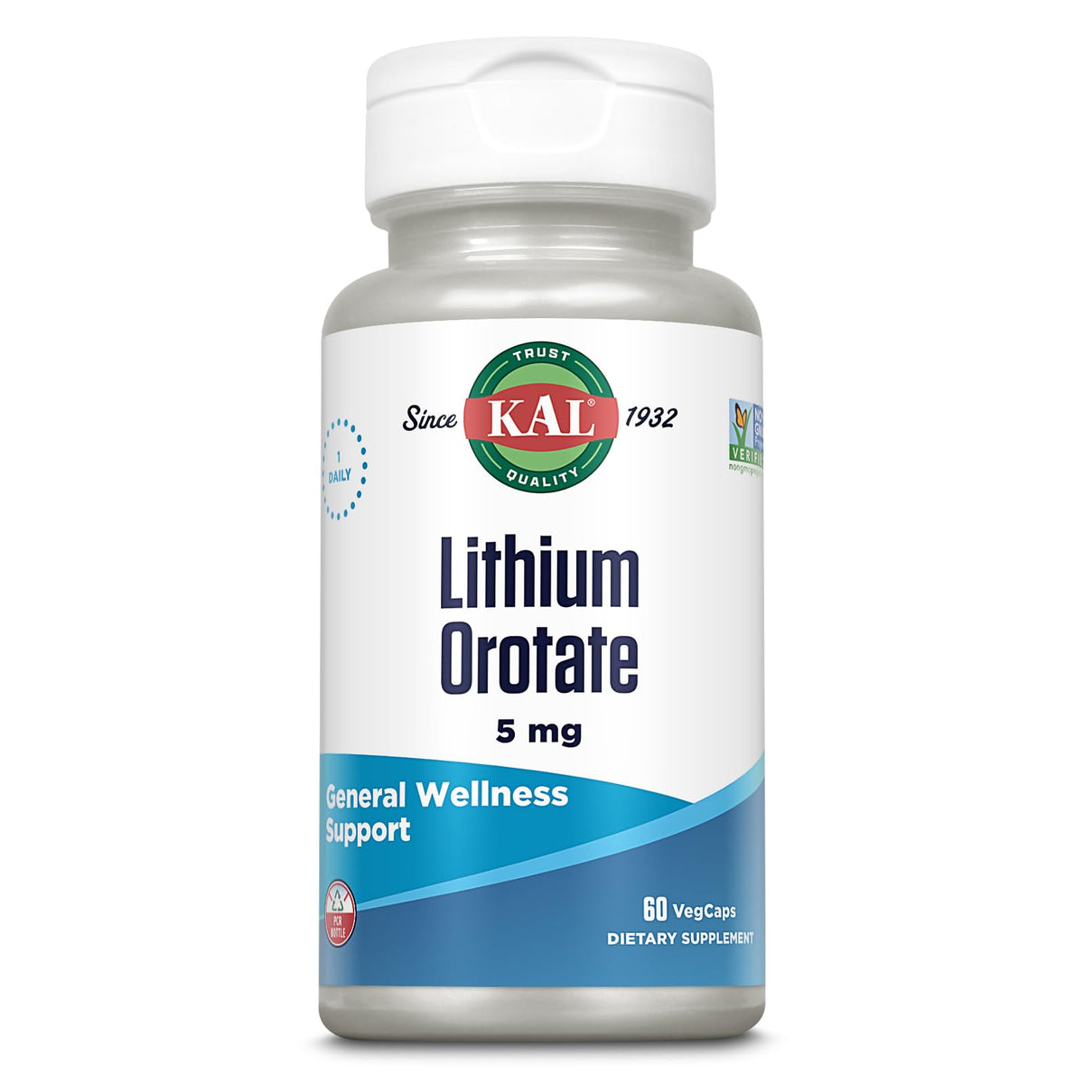 KAL Lithium Orotate 5mg boîte de 60 capsules vue de face