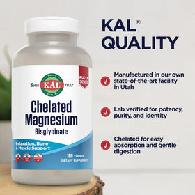 KAL Magnésium Bisglycinate Chélaté, vue de l'arrière du flacon