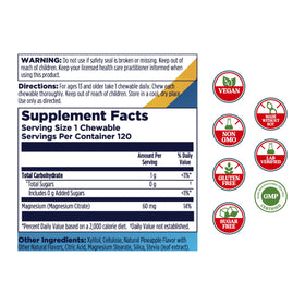 KAL Magnésium Chewables tablette à mâcher au goût ananas