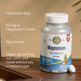KAL Magnésium Chewables vue de côté avec tablette à mâcher