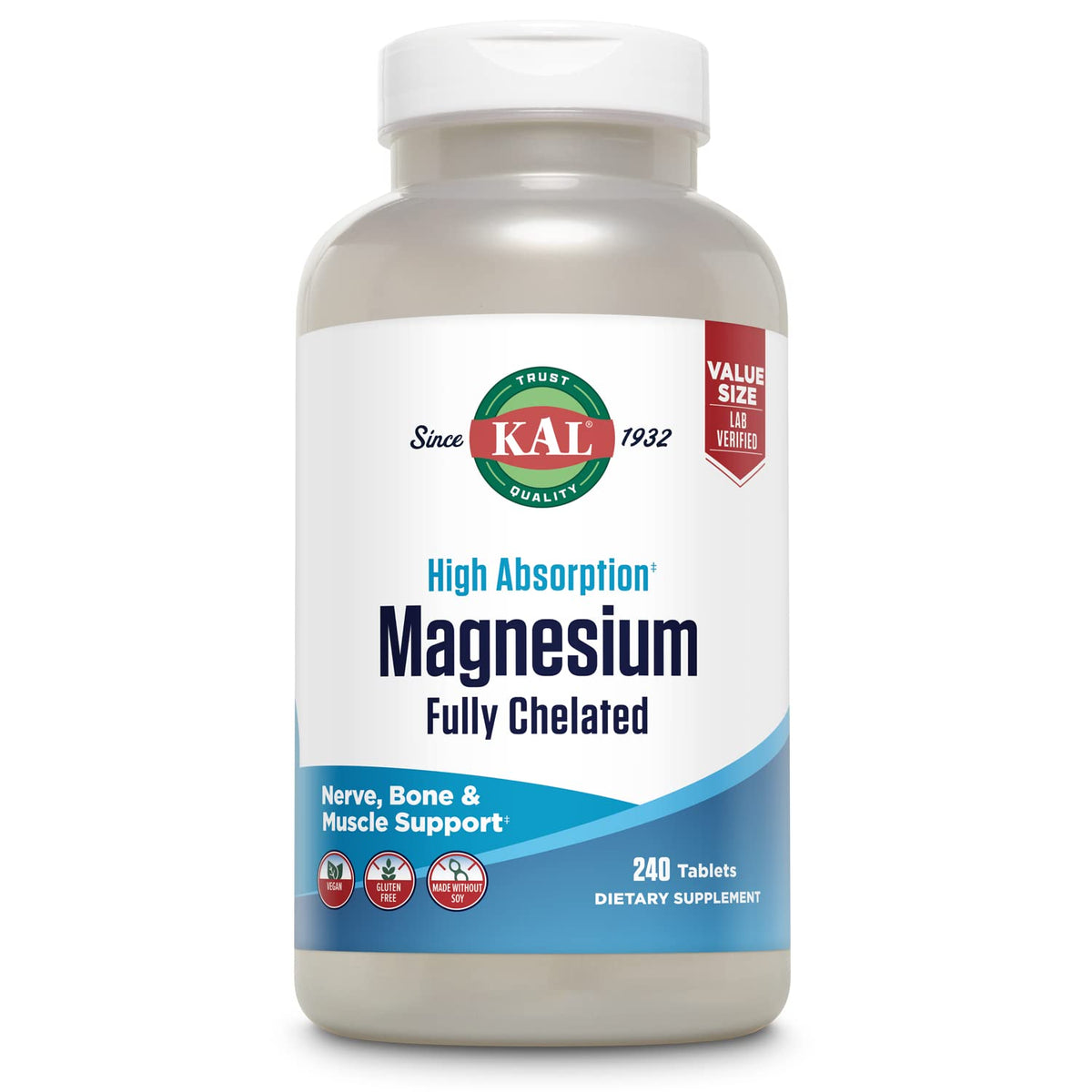 KAL Magnésium Glycinate 240 Tablettes vue de face