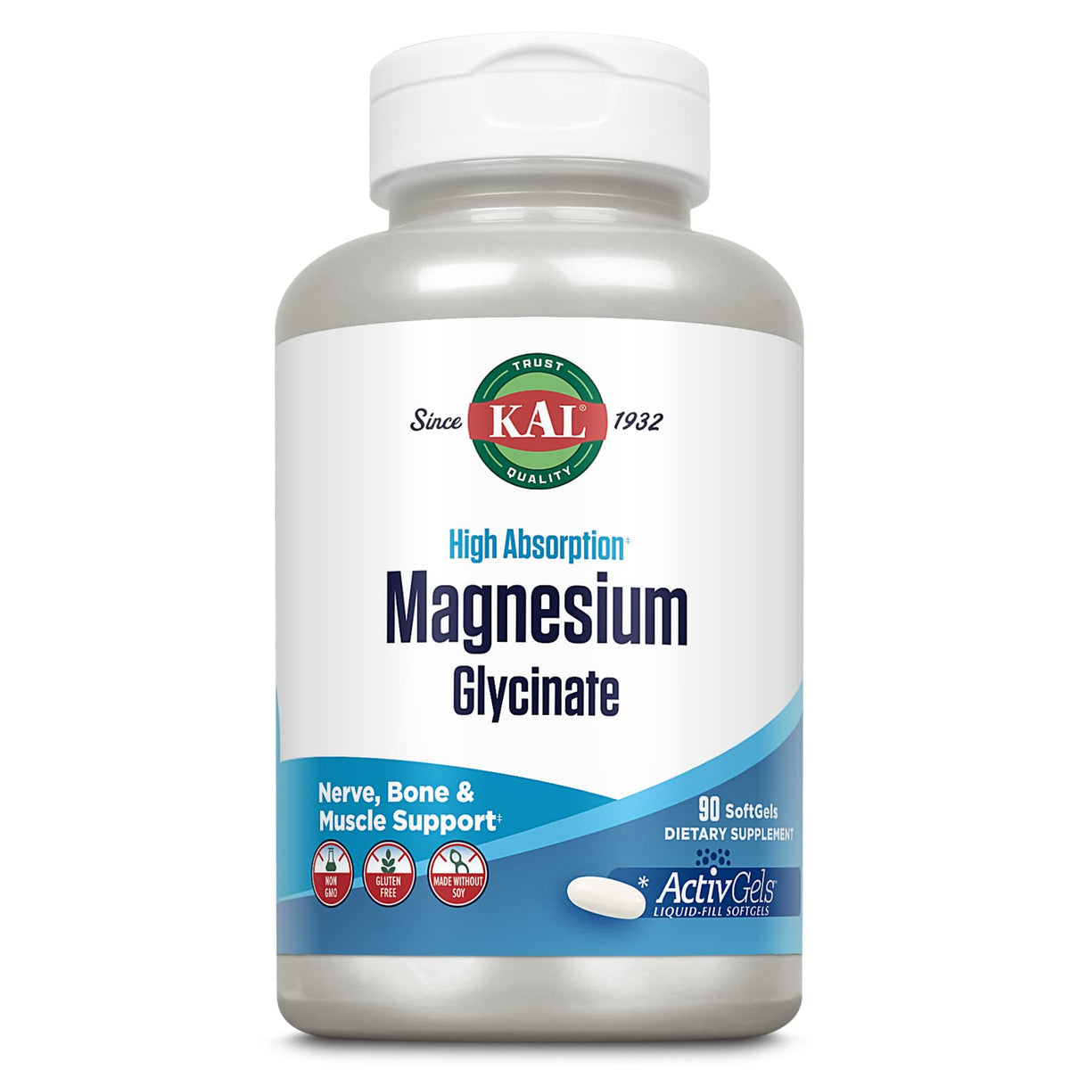 KAL Magnésium Glycinate 315mg flacon de 90 gélules