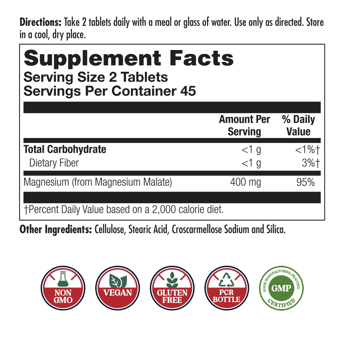 KAL Magnésium Malate 400mg tablette végétale
