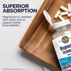 KAL Magnésium Orotate 200 mg comprimés sur une table
