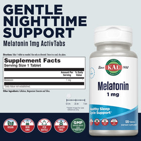 KAL Melatonine 1 mg comprimés dans l'emballage