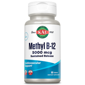KAL Methylcobalamine 5000 mcg comprimés devant un fond blanc