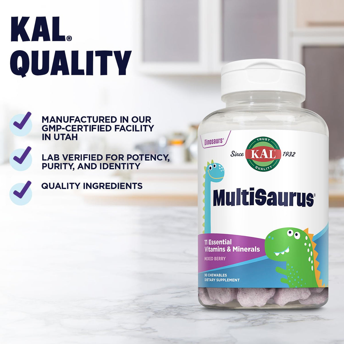 KAL MultiSaurus Multivitamines Dino présentation des comprimés