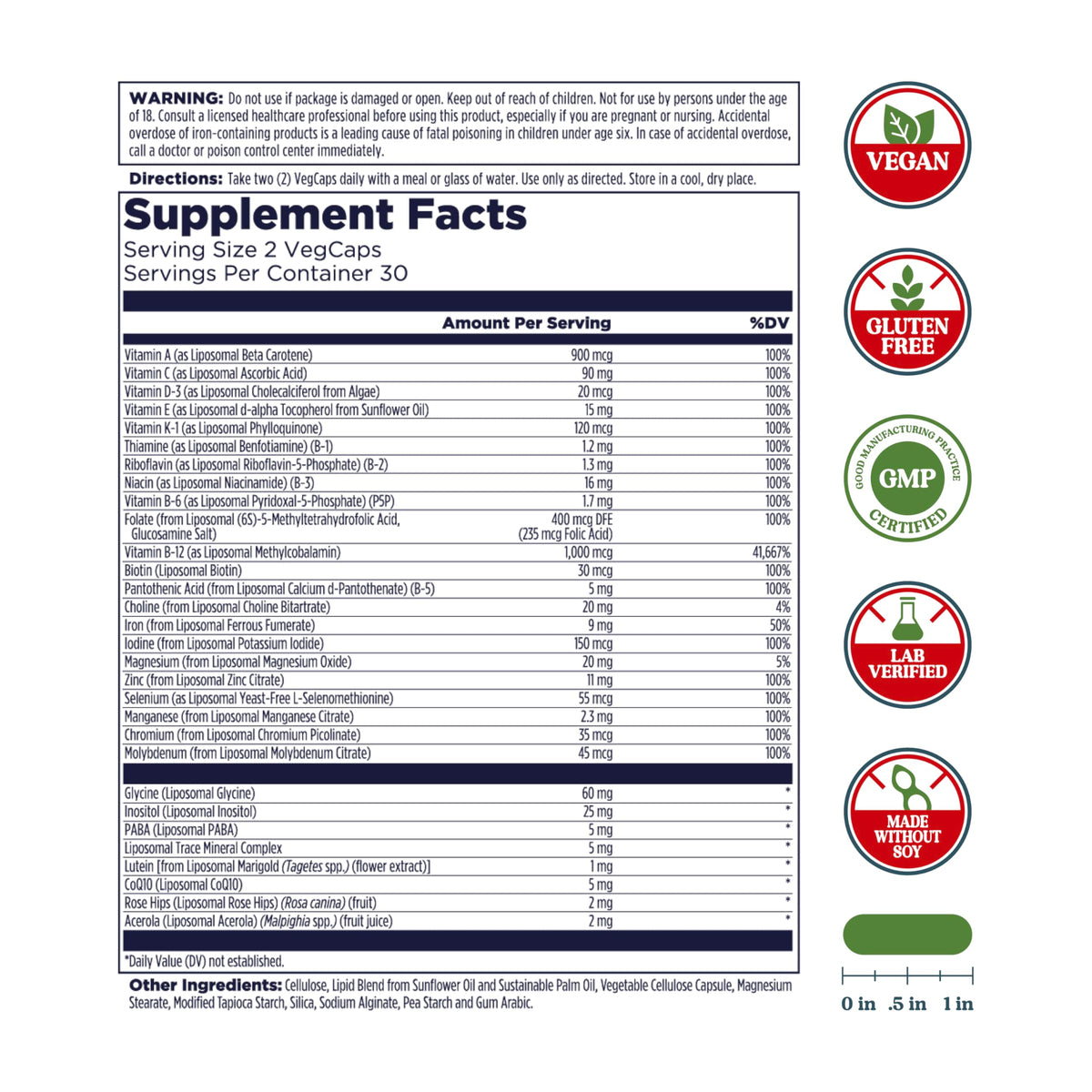 KAL Multivitamines Liposomales 60 gélules végétales