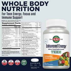 KAL Multivitamines pour Adolescents - emballage et informations nutritionnelles