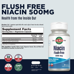 KAL Niacine 500mg gélules, vue rapprochée
