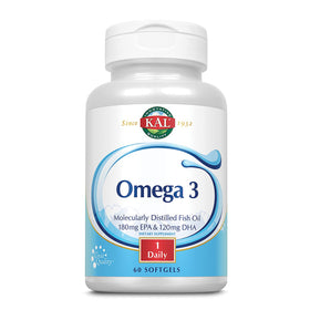KAL Omega 3 Huile de Poisson 1000 Mg gélules front view