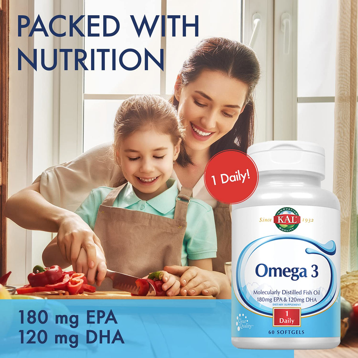 KAL Omega 3 Huile de Poisson 1000 Mg label details