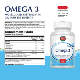 KAL Omega 3 Huile de Poisson 1000 Mg packaging side view