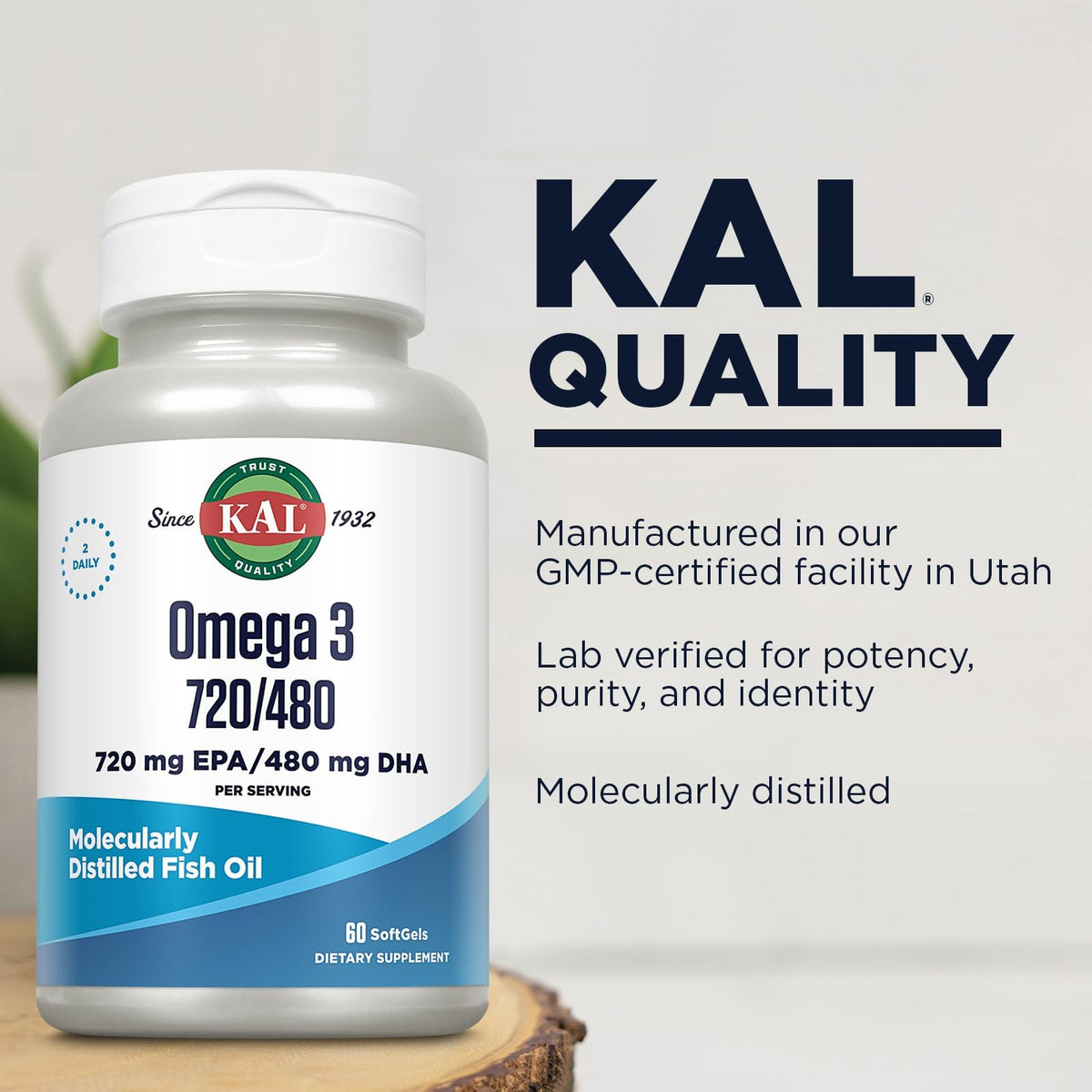 KAL Omega 3 Huile de Poisson gélules molles dans leur emballage