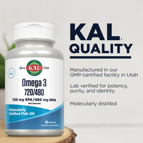 KAL Omega 3 Huile de Poisson gélules molles dans leur emballage